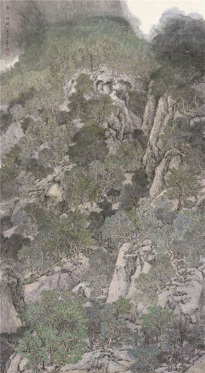 美术  王坤  春山轻语  中国画  214cm×118cm  淮安  254224.jpg